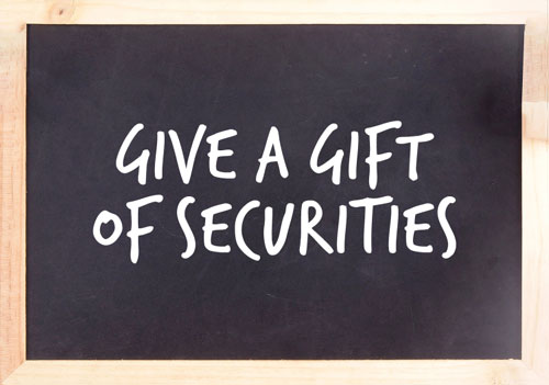 Donate give a gift of securities