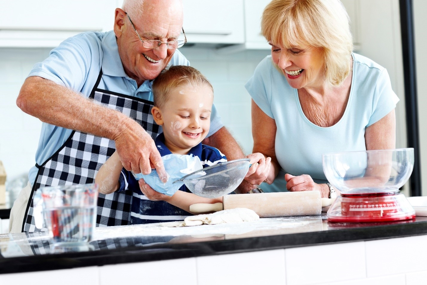 Grandparents with grandchild.